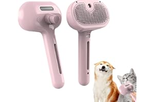 JOPWUE Baguette magique pour poils d'animaux, peigne d'épilation avec vapeur, brosse de massage 3 en 1 avec poignée, peigne pulvérisateur de nettoyage rechargeable – Déshedder long/court pour chat et chien