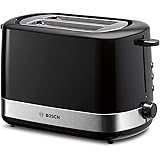 Bosch Elettrodomestici, Tostapane compatto, TAT6A513, con funzione scongelamento/riscaldamento, 800 W, colore: Nero