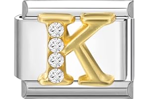 papasgix Italian Charm Bracelet Charms Letter A-Z Charm Link Modular for Italian Charm Italian Style Charms fits All 9mm Bracelet Retro Personality Charms Bracelets Accessories