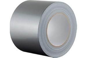 GTSE Gocableties - Cinta americana plateada de 100 mm x 50 m - Cinta de tela resistente, ancha, adhesiva e impermeable - Para reparar, fijar, agrupar, reforzar y sellar - 1 rollo