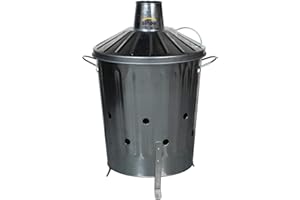 CrazyGadget® Small Medium Large Extra Large Galvanised Metal Incinerator Fire Burning Bin with Special Locking Lid (40 Litre)