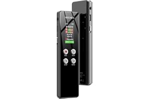 MECHEN Grabadora de Voz 64 GB, grabación HD con un Solo Clic (1536 kbps), reducción de Ruido automática, Reproductor de MP3, protección por contraseña, batería de 300 mAh (64GB)