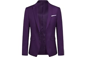 YOUTHUP Blazer Homme Slim Fit Formel avec Deux Boutons Classqiue Veste Couleur Unie Mariage d'affaires Bal