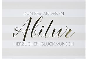 Perleberg Karte zur bestandenen Prüfung - Basic Classic Collection - Geschenk zum Abitur & bestandene- Karte in 11,6 x 16,6 cm