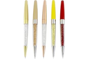 Gullor 5pcs bling bling silm crystal diamond stylo à bille rétractable - style b