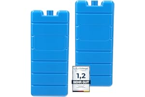 VonBueren 2 X mattonelle di raffreddamento per borsa frigo | 12h | ogni mattonella refrigerante 200 g | 7,5 x 16,5 x 2 cm | anche per borsa frigo