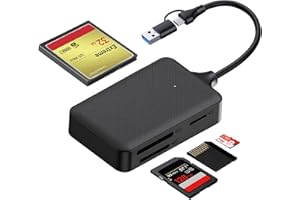Oblinple 4 in 1 Lettore Schede SD USB 3.0, Adattatore Micro SD USB C, Memory Card Reader TF MS CF MMC UHS-I Compact Flash, Multi Porta Adapter Scheda Memoria per PC MacBook Pro, Windows MacOS Android