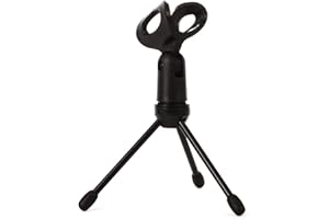 Gator Frameworks Mini piedistallo da scrivania con pinza per microfoni cablati e gambe pieghevoli (GFW-MIC-0250)