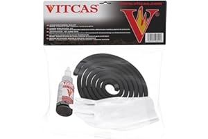 VITCAS 10mm Black Stove Fire Rope - Thermal Seal - Promotes Efficiency - Easy To Use – Premium Quality Material – Durable – Flexible – Air Tight Seal - Heat Resistant Up to 550 degree Celsius