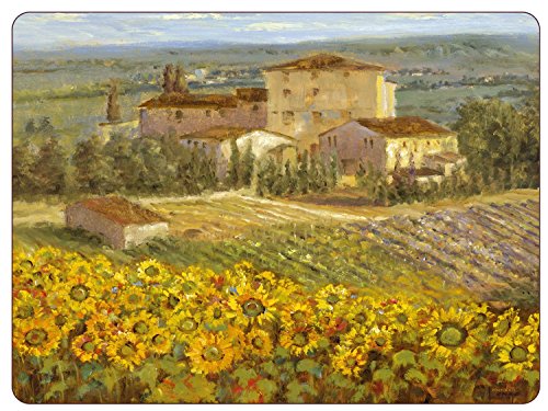 Pimpernel - Juego de manteles individuales (6 unidades), diseño de paisaje de Toscana