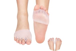Separatore in Gel per Alluce Valgo, Correttore per Alluce Valgo in Silicone a 5 Fori ANGGREK e Cuscinetto di Separazione per Dita a 3 Fori Separatore per Dita del Piede Divaricatore di Protezione per