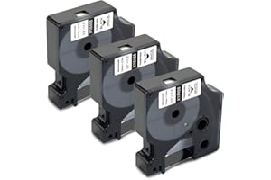3 x XemaX Sostituzione per DYMO Rhino 18488 12mm x 3,5m Nastro per Etichetta in Nylon Flessibile Industriale, Nastri ID Flessibile Nero su Bianco Compatibile per Rhino 4200 5200 5000 6000 Stampante