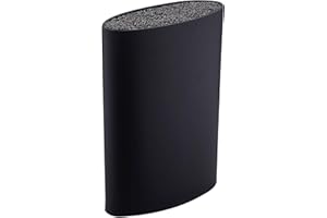 San Ignacio Tacoma / Bloque de cuchillos universal, gran capacidad, lavable, goma plástica, negro