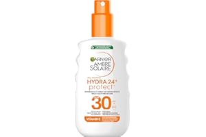 Garnier Ambre Solaire Hydra Protect+ mleczko chroniące przed słońcem, 24 h, LSF 30, ochrona przed promieniowaniem UVA i UVB, z witaminą C, 150 ml