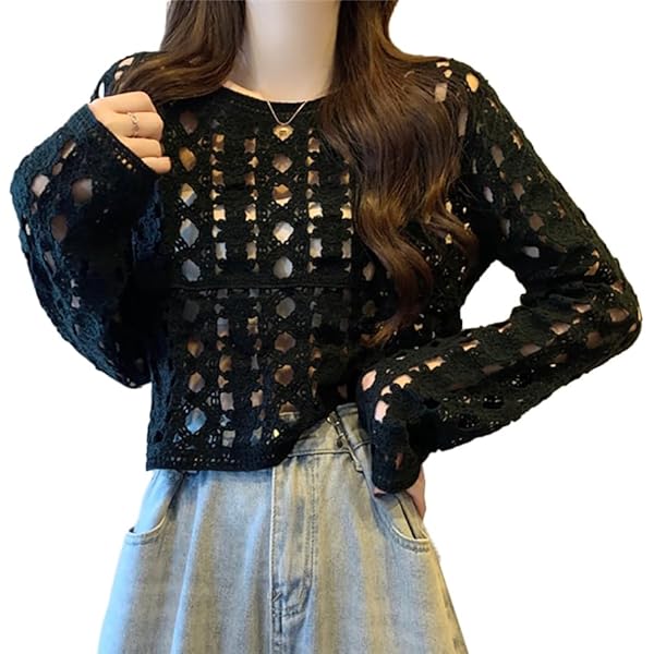 Buy MYSTIFY®Sweater Knit Mesh Women's Pullover Crew Neck Summer