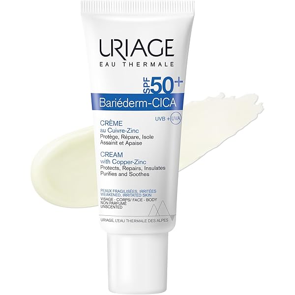 Uriage Bariésun LSF50+ Fluid – Ultraleichter Sonnenschutz Fürs Gesicht | UVA/UVB & Blaulicht-Schutz, Wasserfest, Parfümfrei