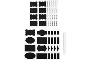Lansonee Chalkboard Labels, 80 in Pack Waterproof Chalkboard Stickers Reusable Blackboard Sticker Kit with a White Chalk Pens for Kitchen Organize, Jars, Canisters, Kilner Jars, Scrapbooking