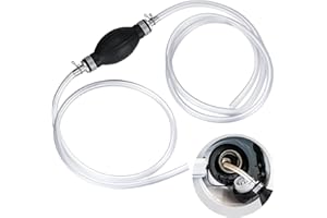 OIJOIYOI Hand Pump, Siphon Fuel Transfer Pump, 2.1m Hand Transfer Fuel Pump with 8mm Fuel Line Hose for Gasoline/Fuel/Liquid/Water Transfer Pump (1.3m+0.8m)