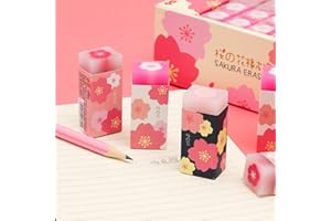 BURAN 3 Pcs/set Lovely Cherry Blossoms Rubber Erasers Sakura Petal Sketch Painting Pencil Correction Tool School Office Stationery Supply