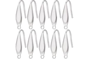 SUNNYCLUE 1 Scatola 80 Pezzi Ganci per Orecchini Risultati per Orecchini in Acciaio Inossidabile Gancio per Orecchini con Anelli Fili per Orecchie Ami da Pesca Larghi Ganci per Orecchini Francesi per