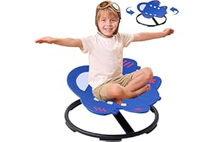 BABAMU Sensorischer Stuhl Autismus Sensorische Produkte Sensorisches Spielzeug Sensorischer Spinnstuhl Autismus Spinnstuhl für Kinder Drehstuhl Training Körperkoordination (Blau)