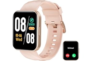 RUIMEN Smartwatch Donna Chiamate e Whatsapp Smart Watch con Saturimetro Contapassi Cardiofrequenzimetro Fitness Tracker Ciclo Mestruale Multisport Orologio Smart Android iOS Compatibile Rosa