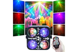 GAOGODOT Boule à Facettes Lumière de Fête, Jeux de Lumière pour Soiree avec Stroboscope, Petite Boule Disco Lampe de Scène à Commande Vocale, Mini DJ Lampe Ambiance pour Noël Halloween Vacances Karaoké Club