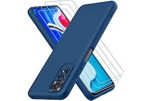 Oureidoo Xiaomi Redmi Note 11 4G / 11S Etui 4G, z 3 szkłem hartowanym ekranem, miękka warstwa wewnętrzna, cienka, miękka silikonowa obudowa z poliuretanu termoplastycznego obudowa na telefon,