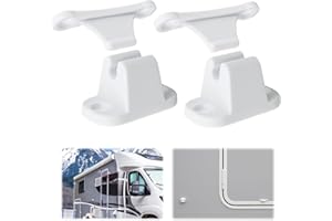 GBULTR 2 Set Retenedor Puerta Caravana Blanco,Cierre de Puerta para Caravana Blanca,Cerradura de Puerta para Autocaravanas,Retenedor Puerta Reforzado,Caravana Captura Puerta,Caravana Captura Puerta