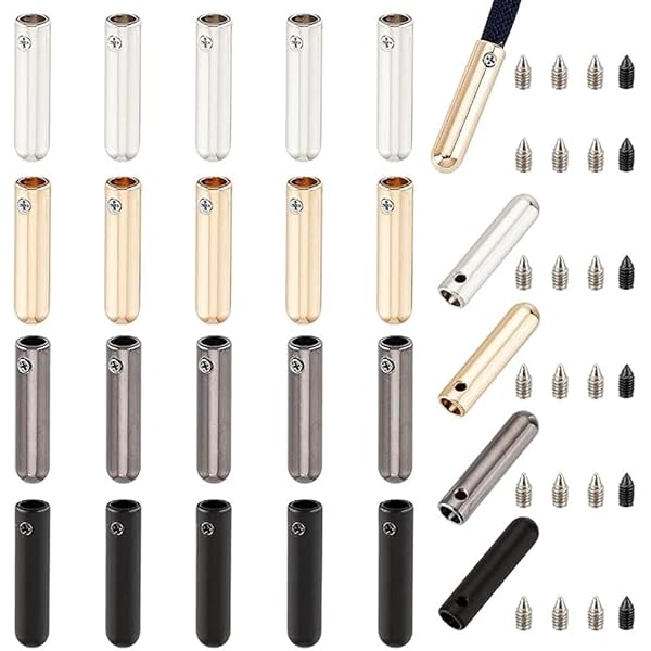 20 Metalen Koordeindstukken – 4 Kleuren – Zinklegering – Voor Veters, Hoodies, Jassen En Sieraden – 1,8 Cm