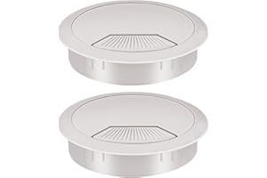 Dawenur 2 pezzi Gommino per scrivania 60 mm Foro per cavo da scrivania in plastica Piano di lavoro Cavo ordinato per ufficio Computer Desk Fili