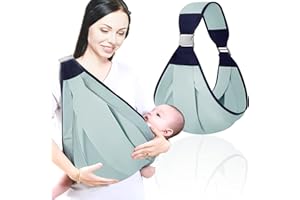 TOPJOWGA Baby Tragetuch, Babytrage Neugeborene, Verstellbare Babytrage, Atmungsaktive Babytrage Kleinkinder, Multifunktionale Babytrage, Tragehilfe Baby für Kleinkinder