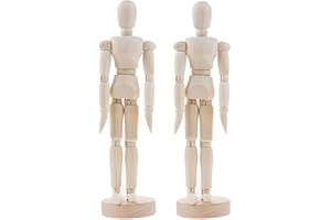 MON3TRYYDS Mannequin de Peinture en Bois 2 Pièces Mannequins en Bois Mannequin - poupée de Dessin Dessin Mannequin Figure Artiste pour le Dessin, la Peinture, L'Art, la Figure Modèle (Homme et Femme)