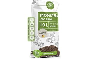 JASKER'S Monstera Erde 10 L - Aus 100% nachwachsenden Rohstoffen - Erde für Monstera Grünpflanzen - Grünpflanzenerde für Monstera Pflanzen