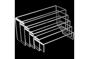 Weinsamkeit 5 sztuk akrylowych podkładek dystansowych do ekspozycji, 5 rozmiarów, przezroczysty stojak na babeczki, figurki Funko Pop, kosmetyki, przedmioty kolekcjonerskie