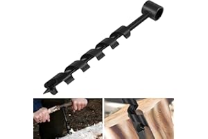 LAIKOU 2,5 x 30,5 cm Scotch Eye Holz-Schlangenbohrer – 2,5 cm Handschneckenschlüssel, manueller Lochmacher – Multitool für Bushcraft-Siedler, Ausrüstung, Rucksack und Camping-Überlebenswerkzeug