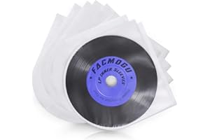 Facmogu 100 Pieces 7 Inch Round Bottom Vinyl Record Sleeves, U shaped Record Sleeves Interior Disc Cover for 45 RPM Records Collections, Crystal Clear Vinyl Covers for Protect LP Albums from Scratches