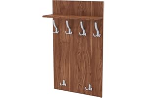 AKKE Maxi Appendiabiti Ingresso Moderno da Parete Muro Guardaroba 90cm x 60cm Borgogna/Alluminio.