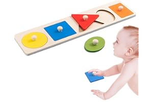 CERICAI Baby Shapes Puzzle, Wooden Puzzles for 1 2 3 Year Old Wooden Toy, Wood Peg Puzzle, Montessori Preschool Toys, Early Education Games Toddler Puzzles Peg Boards for Toddler Boys Girls