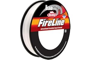 The Beadsmith Fireline by Berkley – Micro-Fused Braided Thread – 6lb. Test.006”/.15mm Diameter, 125 Yard Spool, Crystal Color – Super Strong Stringing Material for Jewelry Making and Bead Weaving