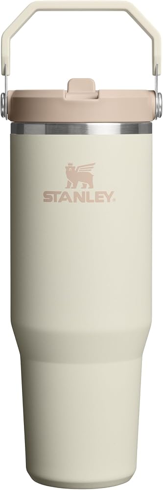 STANLEY IceFlow Flip Straw Tumbler Pipetli Termos Su Şişesi 0.89 Litre - Krem | Paslanmaz Çelik