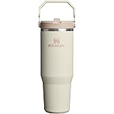 Stanley IceFlow Flip Straw Tumbler Pipetli Termos Bardak, 0.89 L, Krem