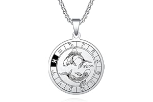 YOTHIWAD Sternzeichen kette Edelstahl Hochwertig Wasserdicht Sternzeichen Anhänger Halskette Astrologie Horoskop Schmuck Geburtstag Geschenk