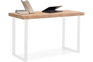 Adec Group Natural, Mesa de Estudio, Escritorio o Despacho, Mesa de Oficina, Color Roble Salvaje y Blanco, Medidas: 120 cm (Largo) x 60 cm (Ancho) x 73 cm (Alto)