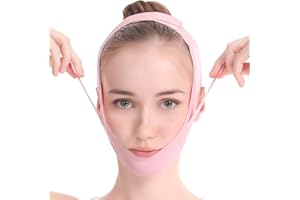 HAOUTDORY Mascarilla V-Line Mentón,Versión Mejorada Ice-Cool,Reductor de Papada Reutilizable para Dormir,Banda Lifting Facial en V para Definir Mandíbula y Reafirmar Rostro