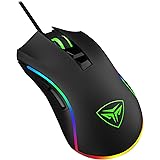 CP3 Gaming Mouse Wired 5000 DPI Adjustable PC Gaming Mouse with RGB Backlit 7 Programmable Buttons Ergonomic Computer Mice fo