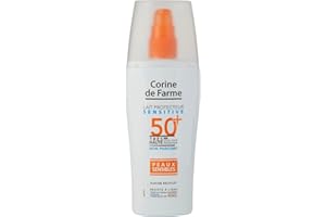 Corine de Farme - Lait Protecteur SPF50+ Sensitive - Haute Protection Solaire Visage et Corps - Monoï de Tahiti - Hypoallergénique - Peaux Sensibles - 150 ml - Fabrication Française