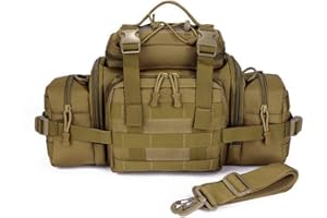 Huntvp Taktyczna Nerka Molle - Torba Szturmowa, EDC, Podręczna do Pracy, Kemping, Wędrówki, Aktywności na Świeżym Powietrzu - Brązowa