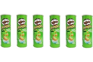 6x Pringles Sour Cream & Onion Patatine gräddgrädde & lök 160 g potatischips