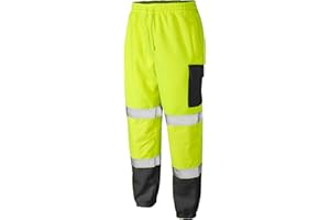 LUXE DIVA New HI VIZ VIS Jogging Bottoms Work WEAR Safety Trousers Two Tone Highway Builder Safety Fleece Joggers Sweat Pants S-5XL